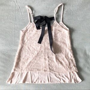 𝅺LAYERED lace tie back tank